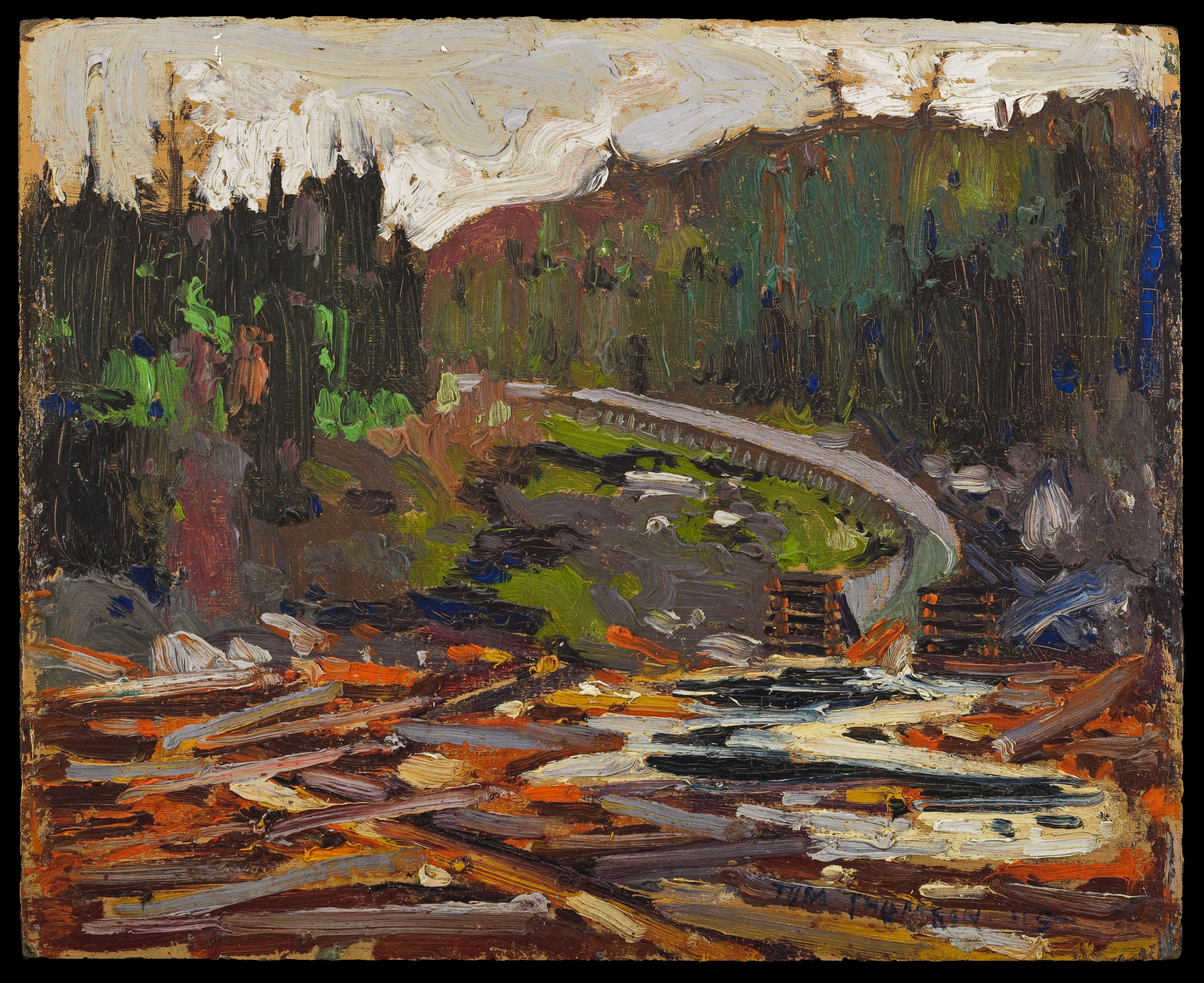 The Log Flume, Spring 1915 (1915.24) Catalogue entry Tom Thomson